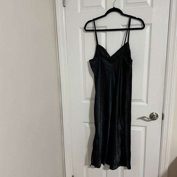BEBE: LBD Satin Bodycon Cowl Neck Slip Dress - Picture 9 of 15